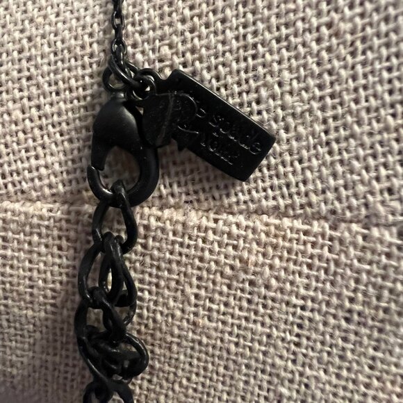 Kate Spade Black Lace Crystal Statement Necklace Bib - Picture 4 of 5